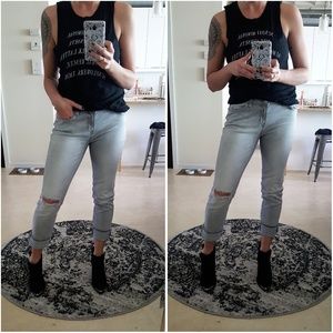 Gray Boyfriend Jeans